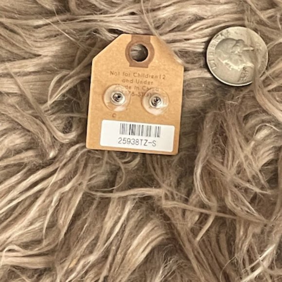 Silver Plated Purple Rhinestone Football Helmet Stud Earrings - Picture 4 of 4